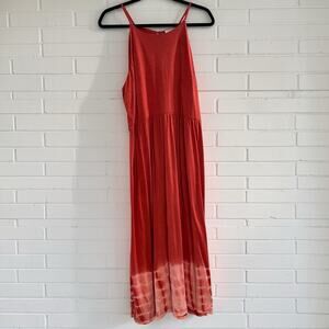 LOFT XL Coral Tie Dye Maxi Dress Sleeveless Boho Beachy Resort